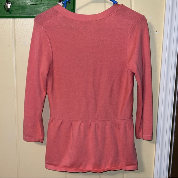 J. Jill Peplum Coral Knit Sweater Cardigan With Button Closure Size XS - Picture 5 of 13